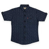 Dark Blue Cotton Half Sleeve Shirt – Galaxy Print