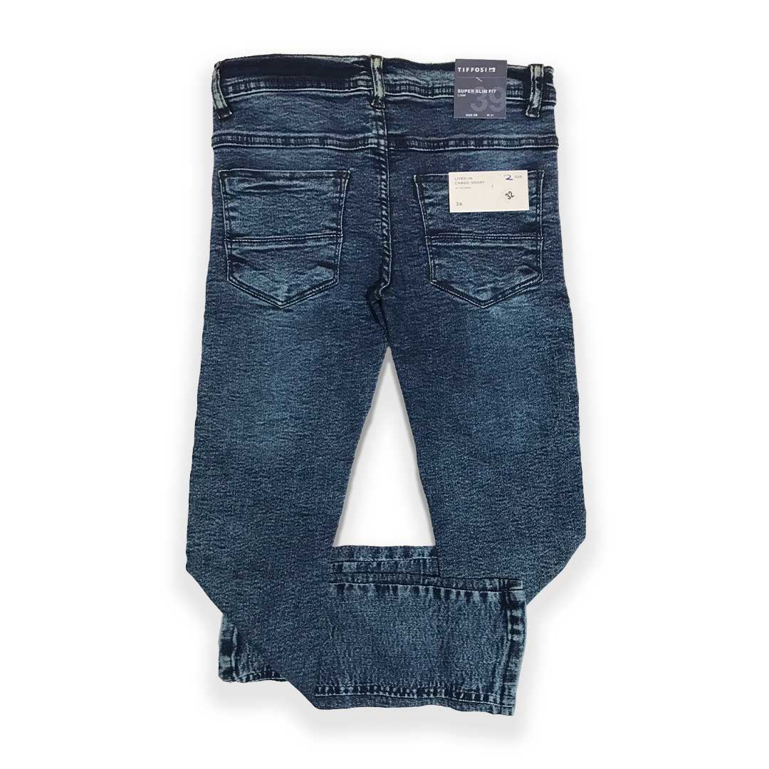 Dark Medium Blue Denim Jeans – Super Slim Fit