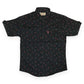 Black Shirt Cotton Half Sleeve - Glass Design