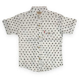 White Cotton Half Sleeve Shirt – Dots & Stars Pattern