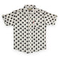 White Cotton Half Sleeve Shirt – Diagonal Big Black Polka Dot Print
