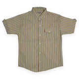 Yellow Cotton Half Sleeve Shirt – Striped Pattern